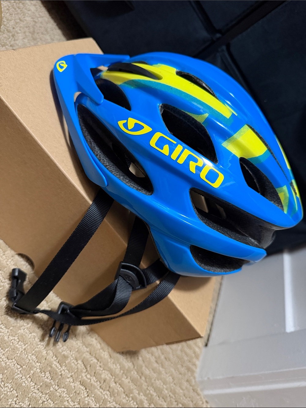 Giro Kids Helmet in Blue and Yellow Accents